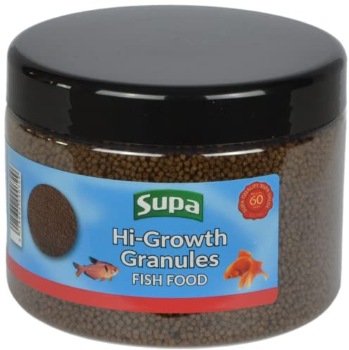 Supa Hi-Growth Granules Fish Food 350 Gram 1.5 mm for All Coldwater and Tropical Fish, Made from Premium Quality Ingredients Which Offer a Nutritionally Balanced Diet