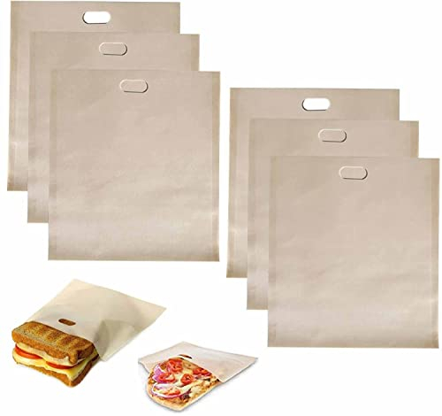 DDSHUN 3Size Reusable Toaster Bags Sandwich Bag Non-Stick Toaster Bag for Toaster Microwave Grill BPA Gluten Free for Grilled Cheese Sandwiches Pizza Panini Cheese - 9Pack