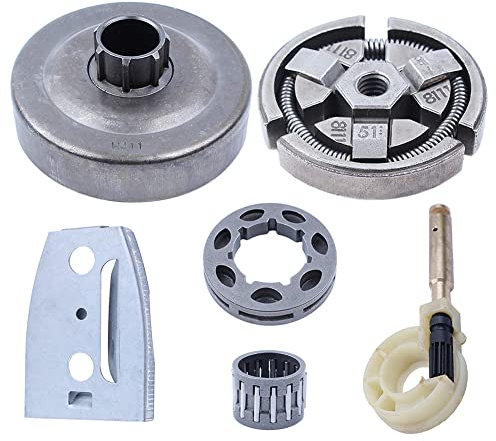 Gubeter 3/8 -7T Kit de Bomba de Aceite de piñón de llanta de Tambor de Embrague, para Motosierra para Husqvarna 51 55, 55 Rancher, 501777601, 503152101