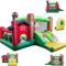 COSTWAY Château Gonflable 6-en-1 avec Toboggans Doubles, Maison Gonflable Intérieur Extérieur avec Trampoline, Sac de Transport, Panier de Basket, Thème Ferme, 3-10 Ans (avec souffleur)…