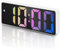 OQIMAX Horloge Numérique, Reveil Digital avec Écran LED Affiche Température et Date, Réveil Numérique avec Snooze, Alimenté par USB/Batterie, Commande Vocale, Reveil Matin, Blanc et Chiffres Colorés