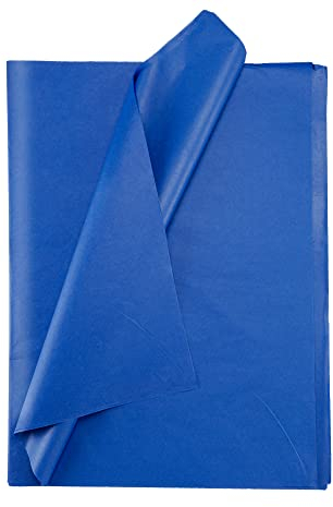 Seidenpapier bunt – 50 Blatt – 50 x 75 cm – Verpackungsmaterial für Kerzen, Kleidung, Seife – als Bastelpapier, Geschenkpapier – Hochzeit, Weihnachten – Füllmaterial in Versandkartons – DUNKELBLAU