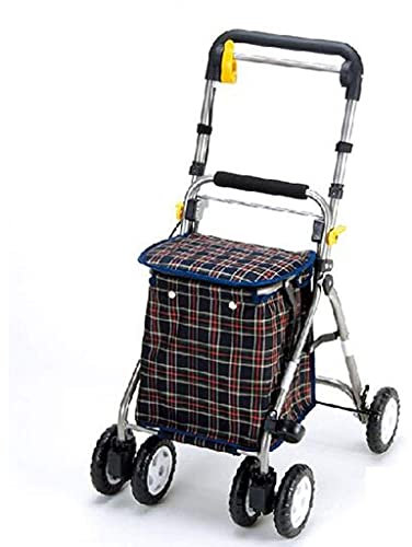 Selbstfahrender Standard-Walker, zusammenklappbarer Gehwagen für ältere Menschen, kann Einkaufswagen mitnehmen, Einkaufswagen für ältere Lebensmittel, hochverstellbarer Gehwagen, Geschenk Comfortable