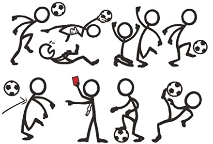 INOOMP Sport-Aufkleber Automobil-Aufkleber Kinderzimmer-Dekoration Sport-Vinyl-Wandaufkleber Strichmännchen-Menschen Fußball-Wandaufkleber Wandpapier Heim-Wandaufkleber