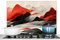 KitchenYeah© Fond de Hotte 80x55 cm Aluminium Crédence Cuisine Décoration Murale Crédence Plaque de Cuisson Anti Projection Art - Montagne - Rouge - Blanc - Noir