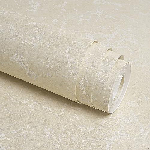 BPILOT Wallpaper Non Self Adhesive Thickened Non Woven Wallpaper Imitation Diatom Mud Texture Home Improvement Project Background Wall Wallpaper Light Yellow