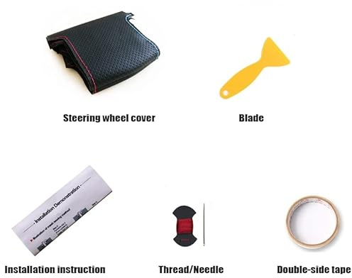 lenkradhülle Für VW für Golf 7 Mk7 für Polo für Jetta für Passat B8 handgenähte Leder-Wildleder-Lenkradabdeckung Auto Lenkradbezug (Farbe : Stil 3)