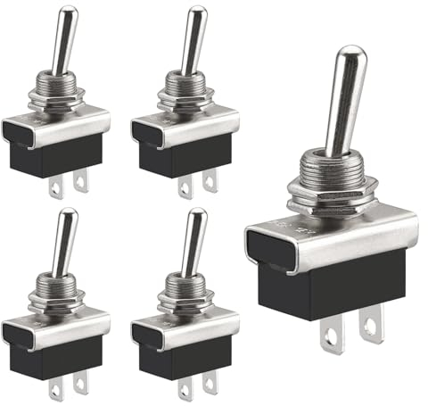 Heschen Metall-Kippschalter, KN3D-101, Kippschalter, 12V 25A, An/Aus, 2 Positionen, 2-polig, für Armaturenbrett (5)