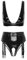 CHICTRY Womens 2 Piece Lingerie Set Stretch Vinyl Shelf Bra Quarter Cup Bra Tops with Panty Nightwear 5# Black XXL