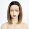 JOEDIR LUX Short Bob Human Hair Wig Lace Frontal Wig for Women Ombre Braun Transparent Lace Front Wig Pre Plucked with Baby Hair 10 Inches