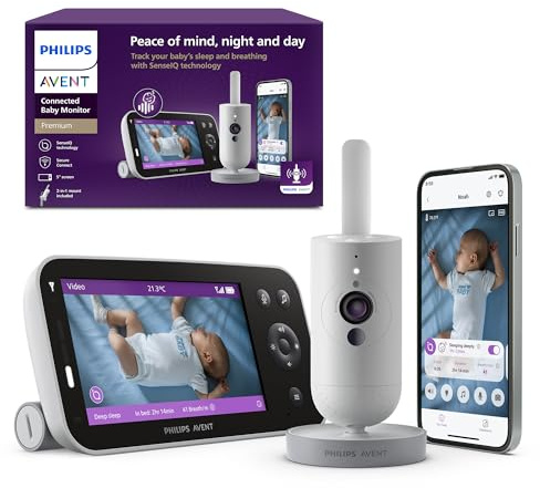 Philips Avent Premium Connected Baby Monitor, 1080p Camera, 5 HD Screen