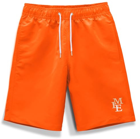 MEILONGER Boys Swimming Shorts Quick Dry Beach Board Trunks Swimwear Bathing Suits Size 6-7,8,10-12,14-16(Orange-2,14-16)