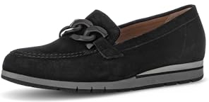 Gabor Damen Klassische Ballerinas, Frauen Flats,Moderate Mehrweite (G),Ballerina-Schuhe,Ballett-Schuhe,Abendschuhe,schwarz (Uni),38 EU / 5 UK