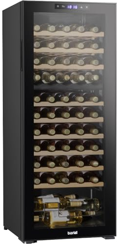 55 Bottle Dual Zone Freestanding Wine Cooler Fridge - LED Backlit Black & Glass