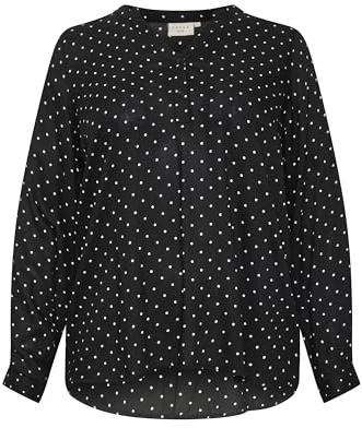 KAFFE CURVE Damen Bluse Langarm KCjoy Lange Ärmel