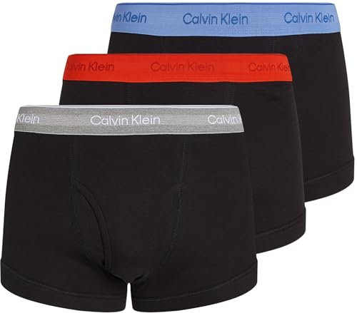 Calvin Klein Calzoncillos bóxer Hombre Pack de 3 Trunks con Logotipo en la Cintura, Multicolor (B- Glacier, Gr Heather, Molten WBS), S