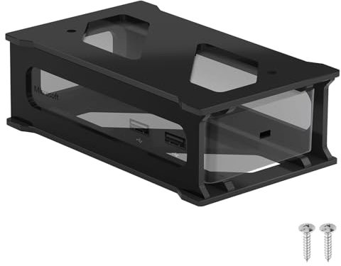 CaSZLUTION Docking Station Mounting Stand for Microsoft Surface Dock 1, Dock 2, Wall Mount and Under Desk Mount Acrylic Holder Compatible with Microsoft Surface Dock (Pd9-00003) - Black Holder Only