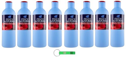 Felce Azzurra Bagnodoccia Ibisco e Pepe Rosa Biancheria per il corpo, gel doccia ibisco e pepe rosa, profumo inconfondibile, 650 ml + portachiavi Beni Culinari