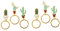 BESTYASH 6pcs Cute Cactus Keychain Adorable Alloy Pendant Keyrings for Schoolbags Handbags and Zipper Pulls Creative Plant Accessories