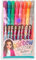 Depesche 12192 TOPModel - Juego de rotuladores de gel con purpurina arco iris en estuche transparente con cierre de botón a presión, 8 rotuladores de colores con purpurina para escribir y decorar