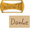 Keksausstecher Danke in Gold, Eis-Weiß oder Eis-Blau, 6 cm x 3,5 cm