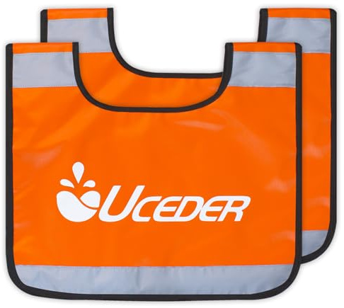 UCEDER Winch Cable Damper Heavy Duty Vinyl Construction Car Off-Road Safety Recovery Dampener Blanket with Reflective Strips and Storage Pocket(Orange,2)