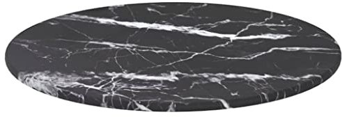 Annlera Tablero de mesa de vidrio templado redondo para escritorio, placa de repuesto para mesas de comedor, mesas de café o mesas de jardín, fácil de limpiar, color negro, 30 x 0,8 cm