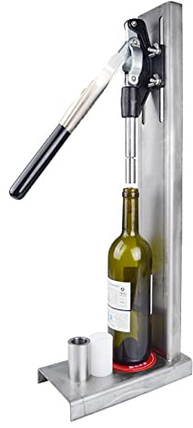 XNXYSMKJ Manual Wine Bottle Corking Machine, Stainless Steel Corkers Red Wine Bottle Capper with 2 POM Sleeves, 8-42cm Adjustable Height/More Than 300 Bottles/hour