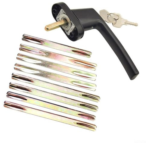 HEBEOT 1 pezzo di ricambio per maniglia della porta, diverse compatibilità, mandrino quadrato zincato da 8 mm, adatto per molte maniglie delle porte (100 mm)