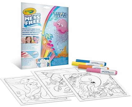 CRAYOLA Color Wonder, Coloring Set mit 18 Malvorlagen und 4 Filzstiften | Thema Meeresfreunde, Code., Kreative Beschäftigung für Kinder, Alter 3,4,5 Jahre
