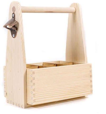 Holzfee Bierträger mit Öffner Flaschenträger Flaschenkiste Flaschenbox Holz Bierkiste 6-Pack | FLK Box 6 Plus