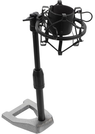 ULDIGI Metal Mic Stand Boom Arm Adjustable Desktop Microphone Pole Stand Black Versatile for Types of Microphones