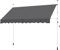 Soberine Tenda da Sole per Esterno Balcone a Bracci Estensibili Avvolgibile Retrattile con Manovella a Morsetto Regolabile in Altezza e Angolazione 300 x 120 cm Grigio Scuro