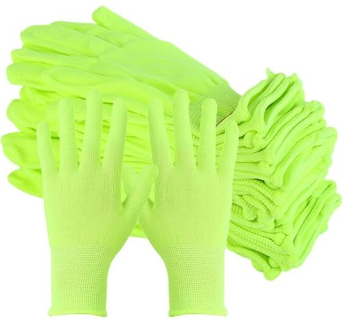 Ymxygz 12 Paar Blinkende Rave-Handschuhe, Fluoreszierende Nylonhandschuhe, Barhandschuhe, Neon-partyhandschuhe, Halloween-kostümhandschuhe Für Nachtparty-Festivals