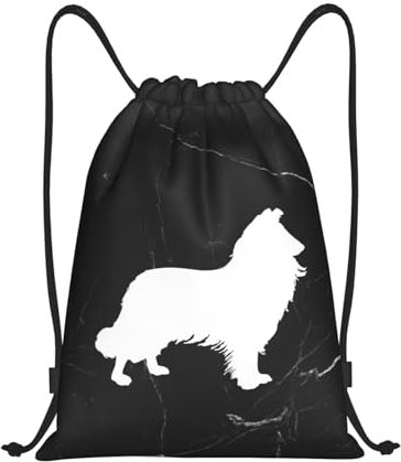 Alltag Gym Bag 36X42Cm Langhaarcollie Beutel Zum Bemalen Bedruckt Rucksack Mit Kordelzug Für Erwachsene, Jungen, Mädchen