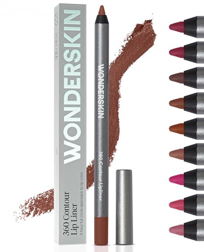 Wonderskin Lipliner Pencil - 360 Contour Lipliner, Longwear, Waterproof | Waterproof walnut lip liner, smudge-proof formula glides on smoothly for precise, long-lasting definition.