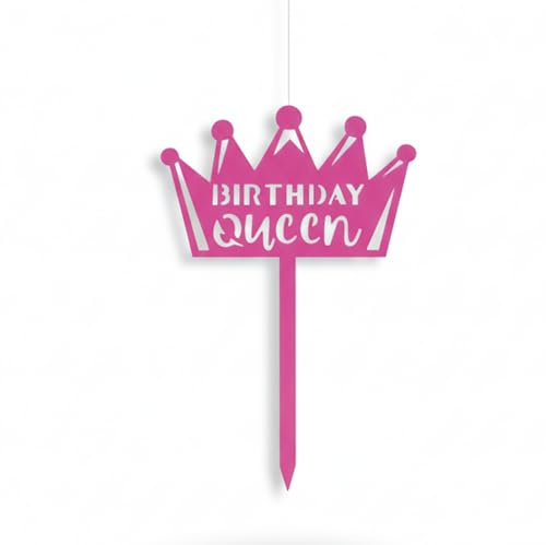 Tortenstecker Birthday Queen Cake Topper Krone Pink Deko Geburtstag Frauen & Mädchen