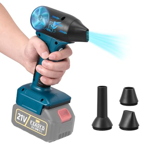 Elektrische Staubgebläse für Makita 18V Akku, 130000RPM Mini Laubbläser Gebläse, Kabelloser Staubgebläse mit 4 Gänge Einstellgetriebe, Turbo Dryer Auto(Ohne Batterie)