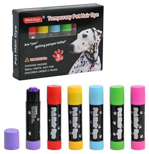 FooYee 6 Colores Tinte para Pelo de Perro, Temporal para el Pelo de Perro, Tinte Lavable para el de Mascotas para Perros, Gatos und Caballos