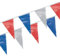 Papstar 19279, Wimpelkette, Folie, 4 m, blau/weiss/rot, Frankreich, wetterfest