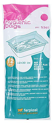 Ferplast Cat Litter Tray Liner Bags - 12 Pack, 42 x 30 cm, Unscented
