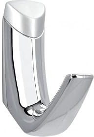 SIRO Kleiderhaken Schwäbisch-Gmünd, Modern, Design, Kunststoff metallisiert weißaluminium metallisiert chrom glänzend, 106 mm x 64 mm x 24 mm, LA 19 mm, 0617/MV11MT1