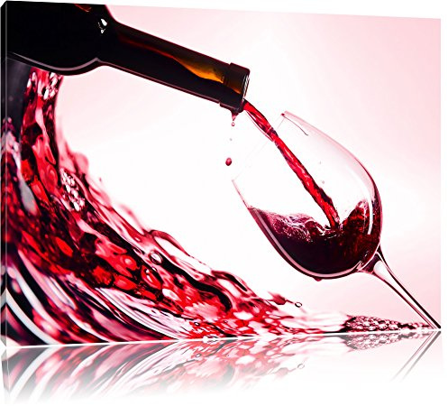 Pixxprint Wein Bild, Größe: 60x40cm, Leinwandbild, fertig gespannt, Wandbild, Dekoration, Kunstdruck, kein Poster