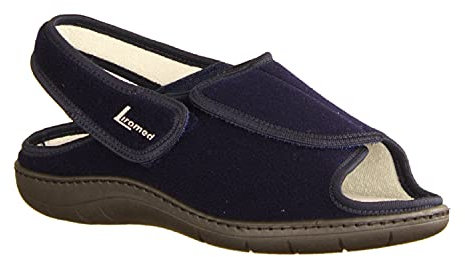 LIROMED Herren Hausschuhe 475-20Z2 Marine (blau) - sportliche Sandale - VERBANDSCHUHE, Blau blau 221381
