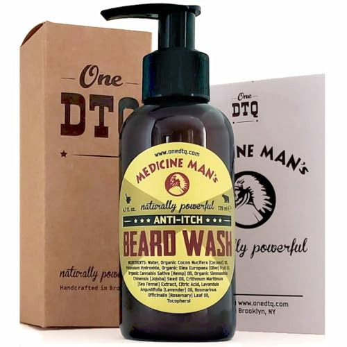 OneDTQ Beard Wash for Itchy Beard & Beardruff – Natural – Soothes, Softens, Deep Cleans – Medicine Man's 4,7 FL OZ