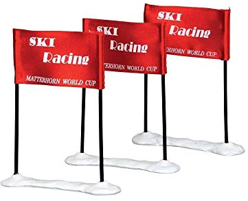 Lemax - Ski Racing Flag, Set Of 3
