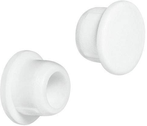 6mm Screw Hole Drill Cover Blanking Caps White Pack of 30