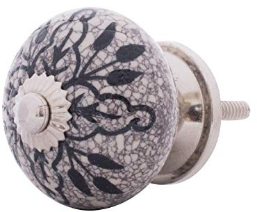 Knober Möbelknopf Keramik Marmoriert Porzellan Landhausstil Shabby-Chic Schrankknopf Türgriff (Beach 05 Ø40mm)