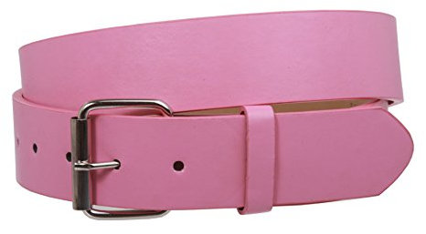 Ceinture Jean en cuir uni à clipser 38 mm avec boucle enroulable - Rose - XS-66/71 cm