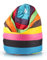 Ecopuf Sitzsack L Streifen - Outdoor und Indoor Kunstleder Bean-Bag mit Anti-Verlust Reißverschluss - 70x110 cm